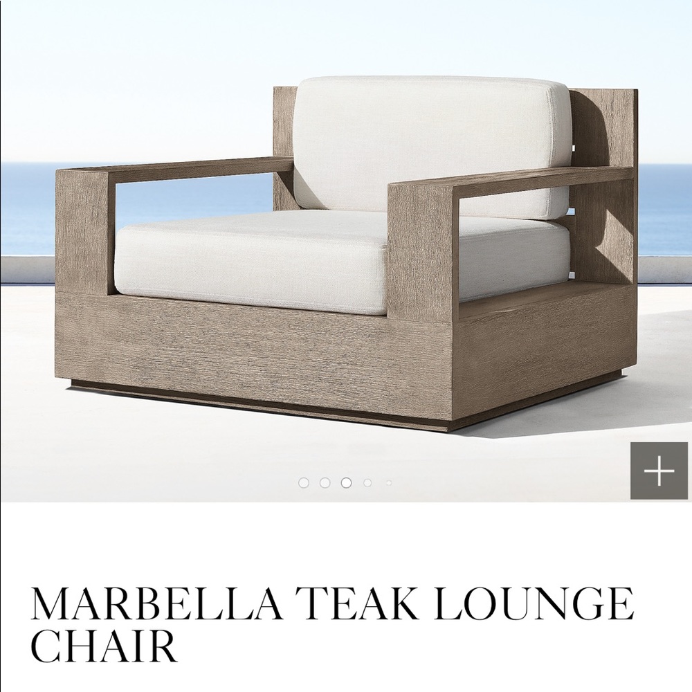 Restoration Hardware (RH) Marbella Lounge Chair Cover Charcoal